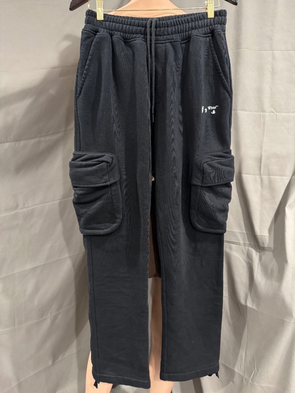 Off White Cargo Sweatpants Black Size Medium